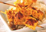 chicken kebabs with asian coleslaw and dip